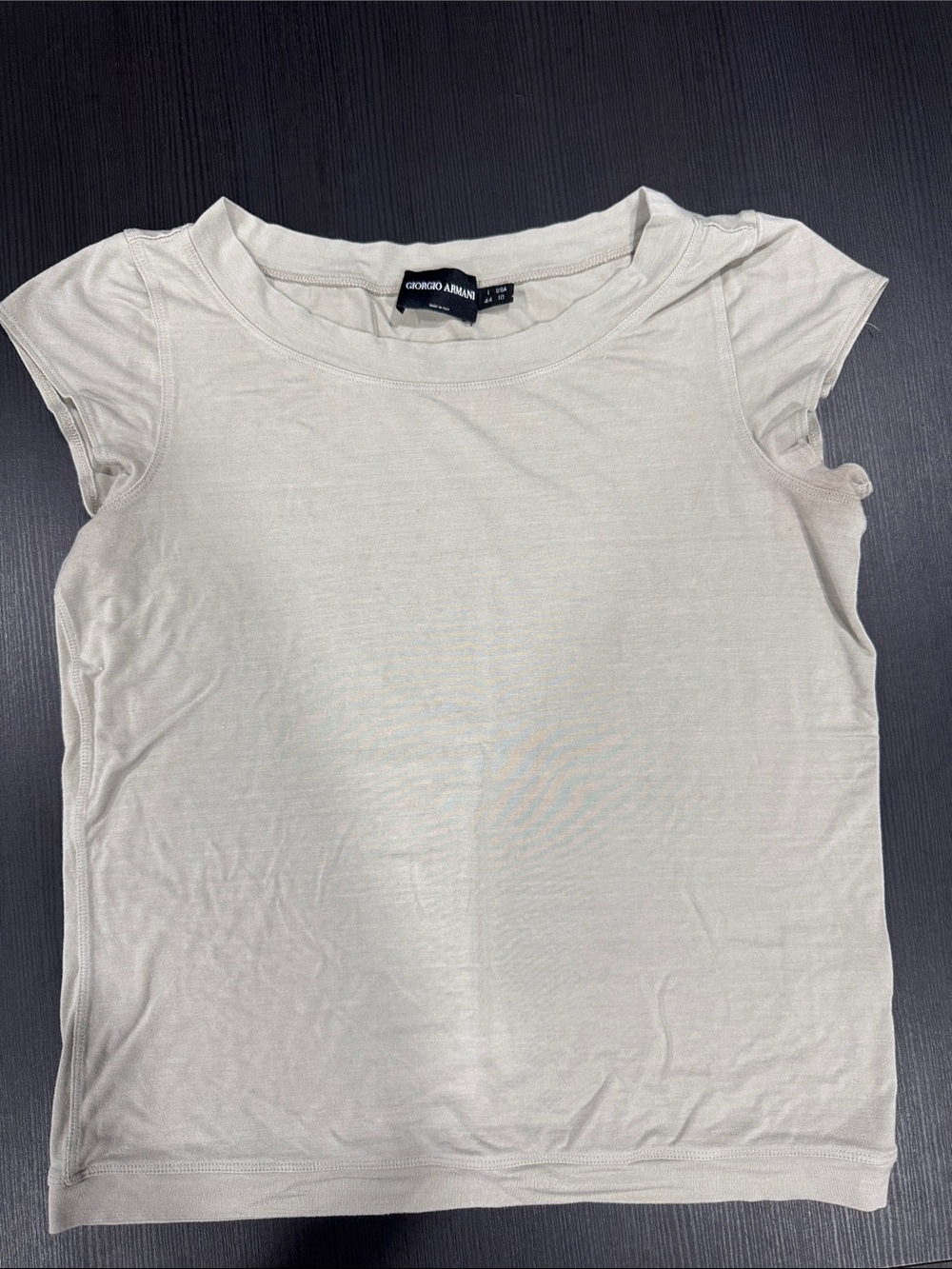 Giorgio Armani Cream Short Sleeve Crew Tee